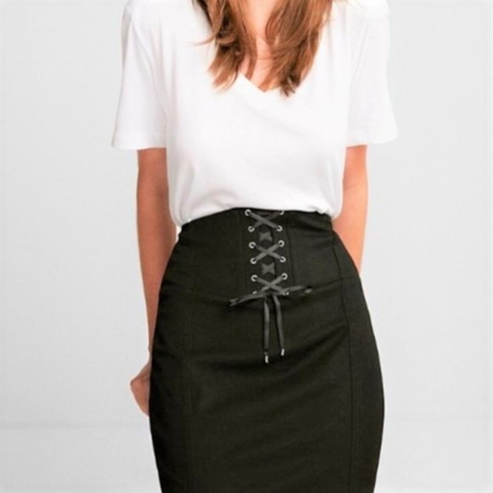 Corset-Front High-Waisted Pencil Skirt *New with Tags* Size 0